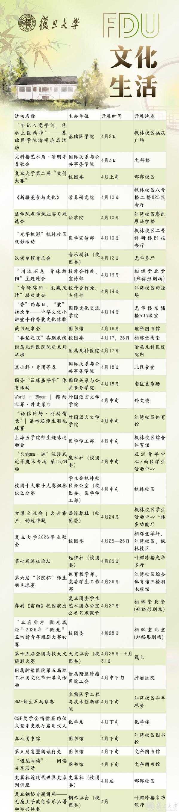 四月《文化校历》来了！在人间四月天赴一场雅集，寻一脉书香